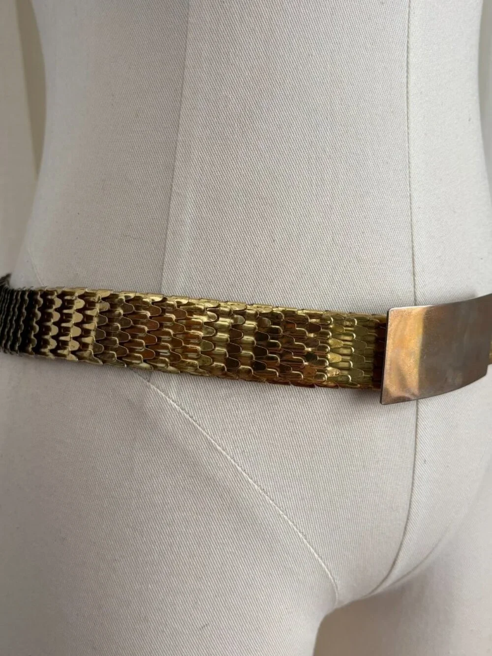 Vtg 90s Gold Shiny Metal Belt Statement Clubwear Festival Statement Boho Chic